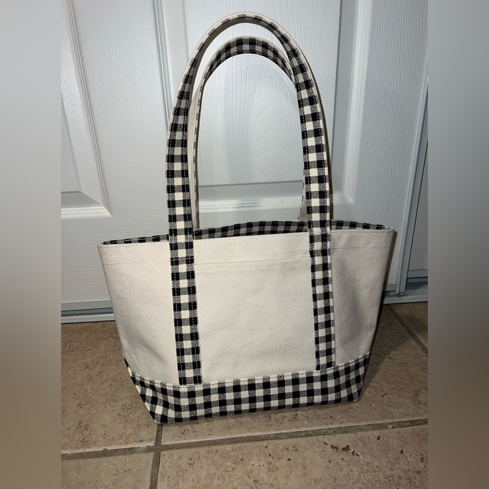 Baggu Black & White Gingham Small Heavyweight Canvas Tote